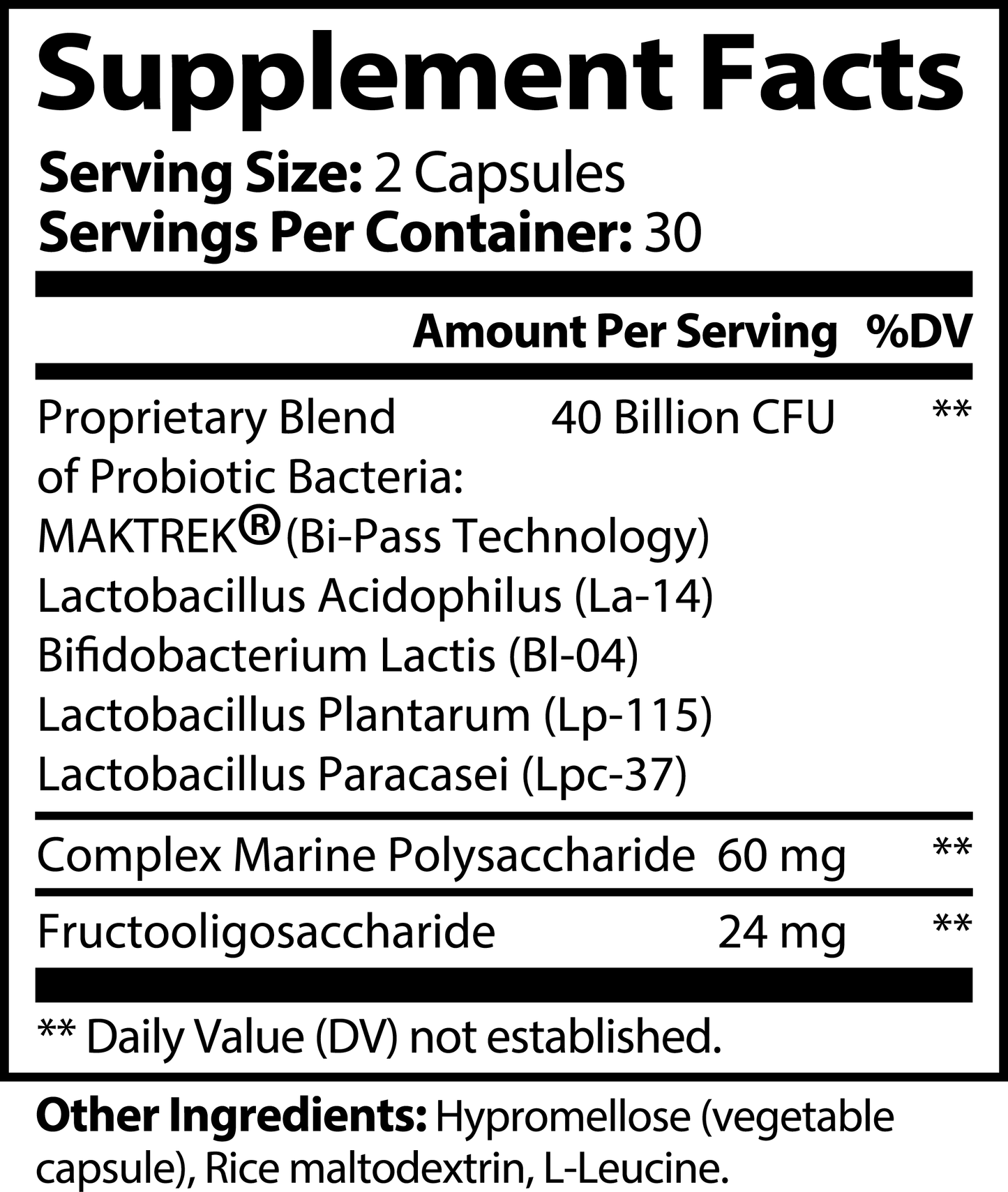 GUT HARMONY Probiotic 40 Billion with Prebiotics